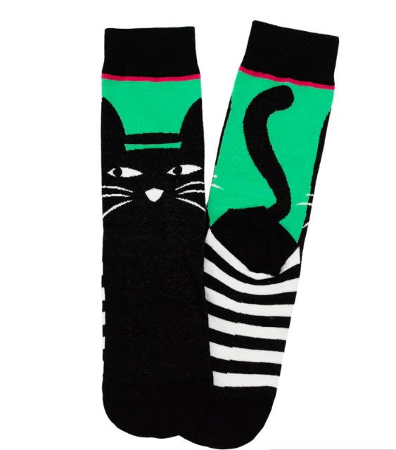 Calcetines Gato Negro – Delante y detrás