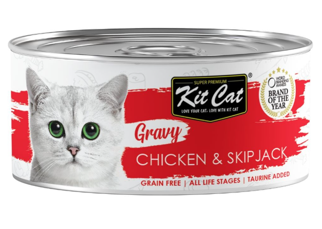 Kit Cat Lata Gravy - Pollo & Atún Bonito Skipjack 70g