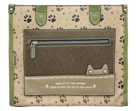 Bolso Tote Sweet Candy Edición Limitada Cats, color caqui (XK01)