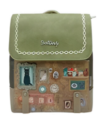 Mochila Sweet Candy Edición Limitada Cats en color caqui (XK06)