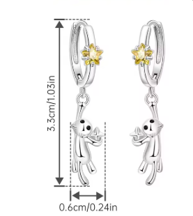 Pendientes Plata de ley “Gatito Estrella”