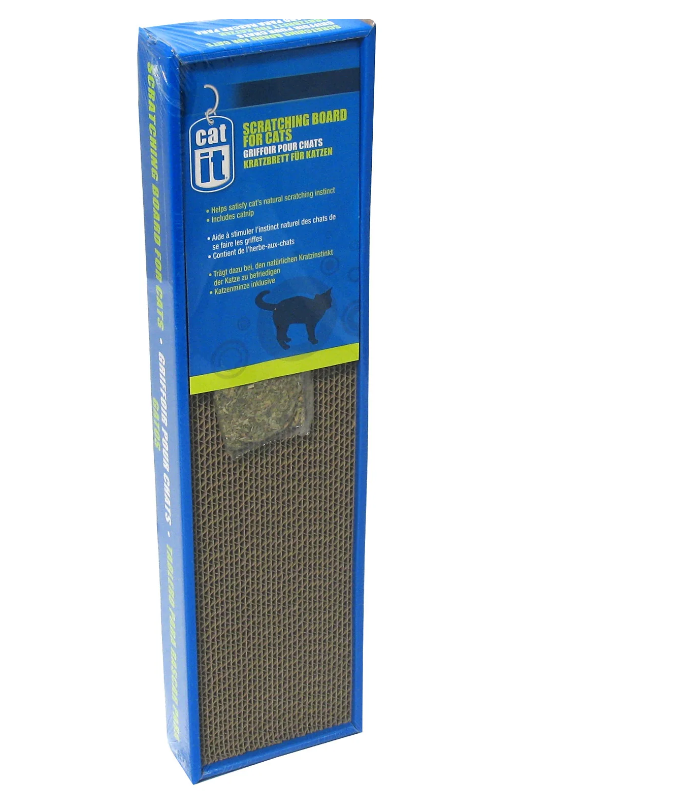 Rascador de cartón para gatos con catnip