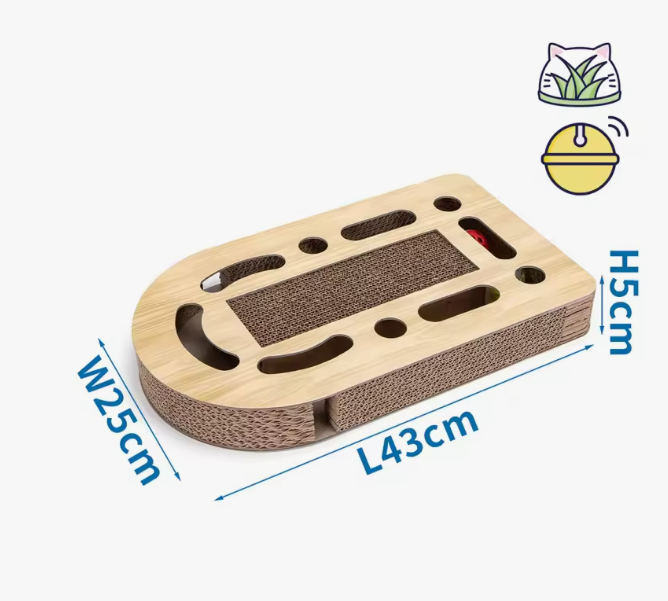 Rascador interactivo para gatos con pelota y catnip