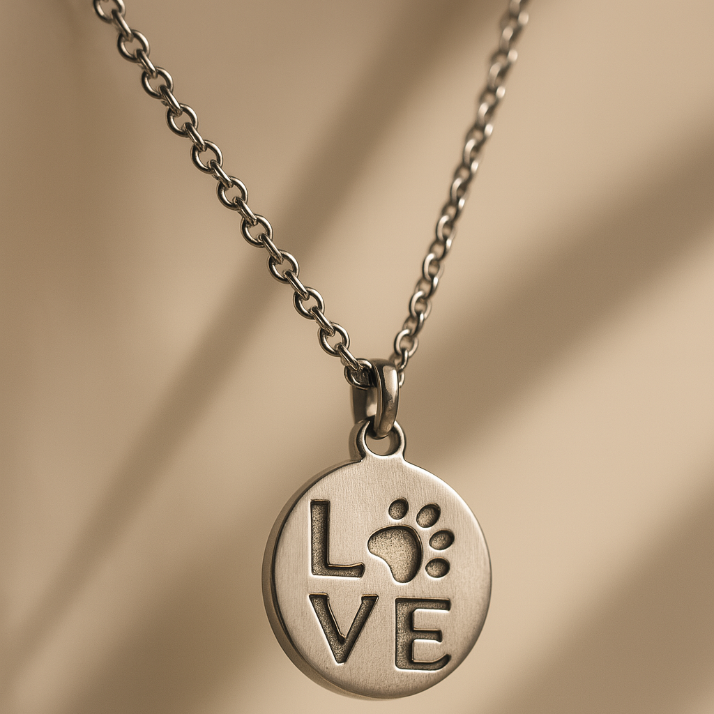 Collar de Acero LOVE con Huella