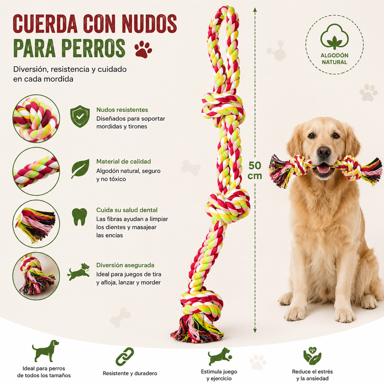 Juguete de Cuerda con Nudos para Perros