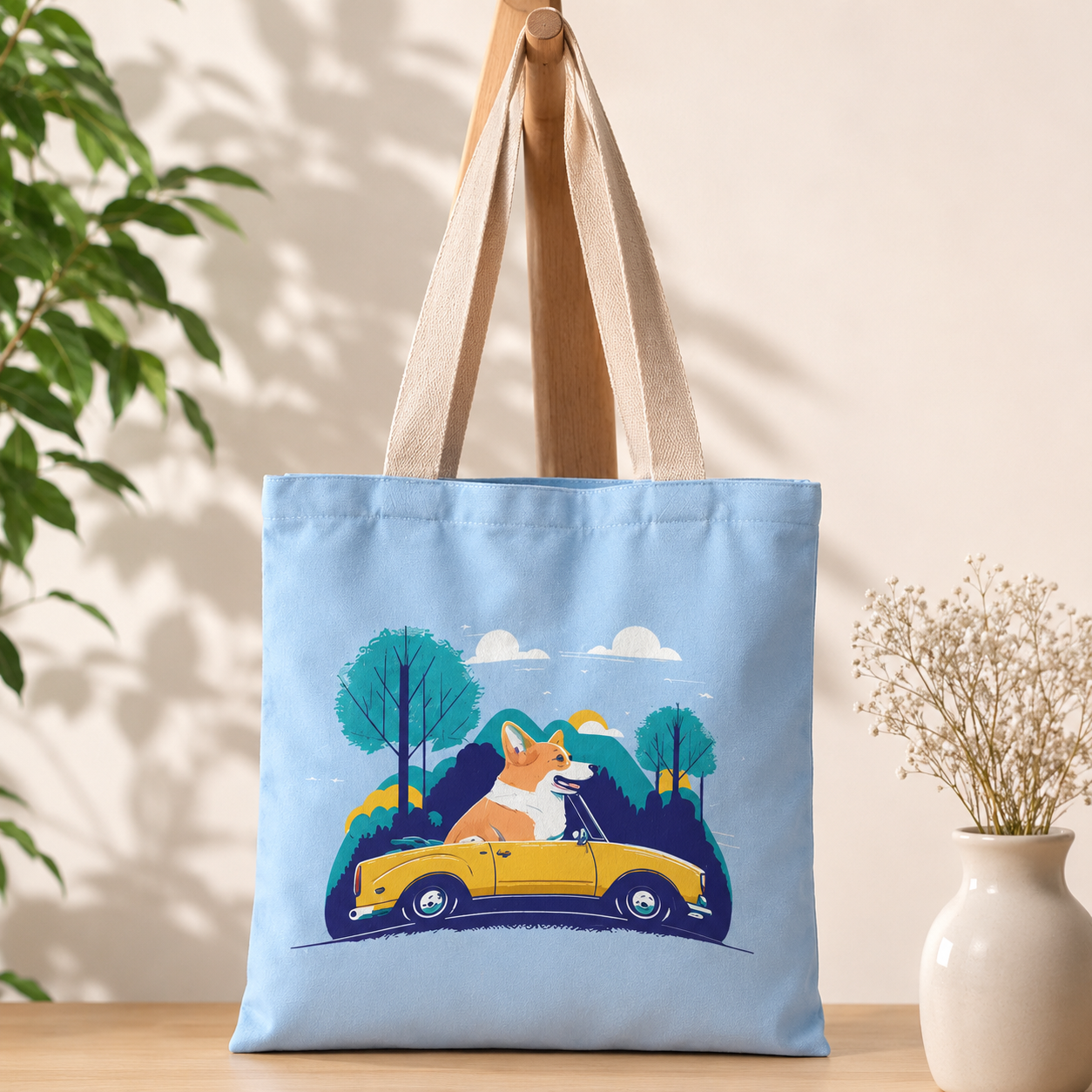 Tote Bag Diseño Perro Vintage