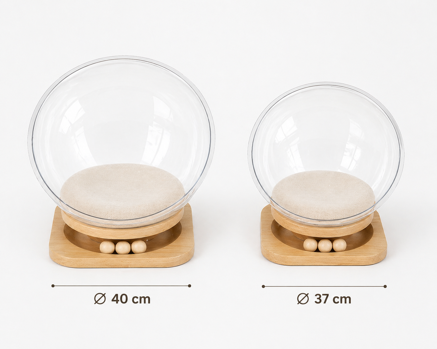 Cama para Gatos Acrílica con Base de Madera