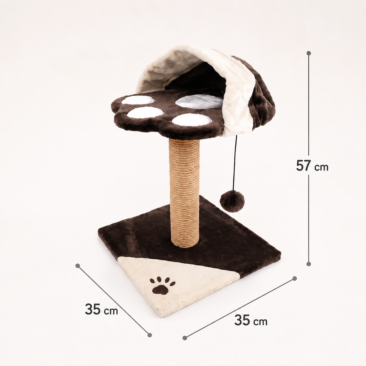 Árbol Rascador para Gatos con Cueva 35*35*57cm