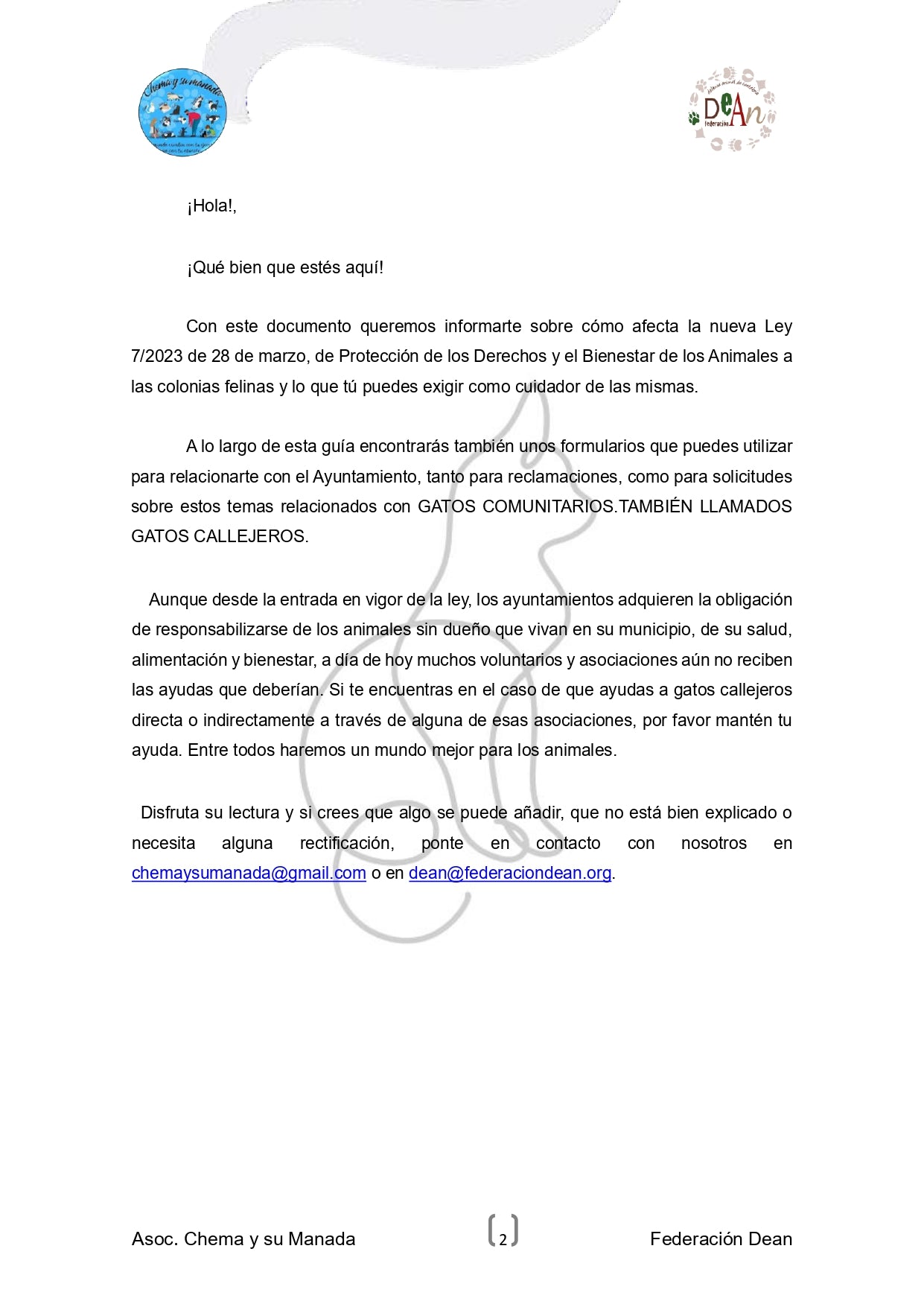 GUÍA PARA CUIDADORES DE COLONIAS FELINAS