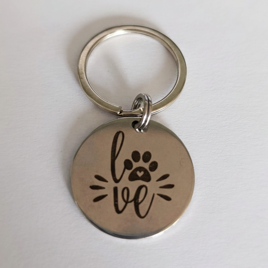 Llavero Metálico "LOVE con Huella"