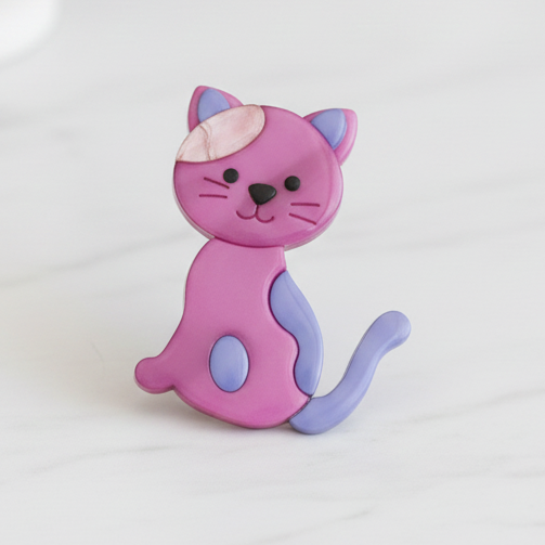 Broche Gatito Rosa & Lila