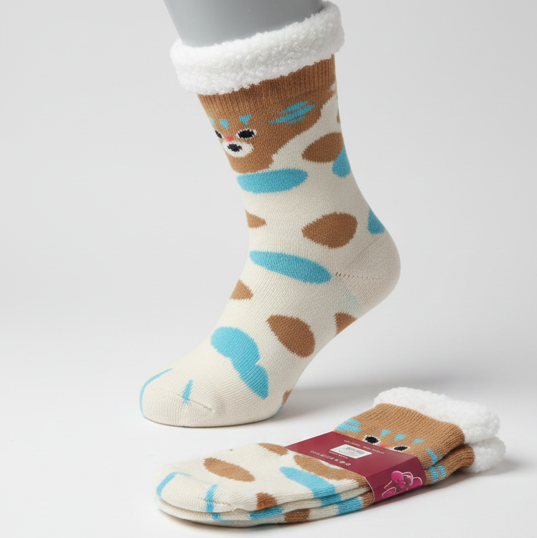 Calcetines Térmicos Gatunos Súper Calentitos- Marrón y azul🐾