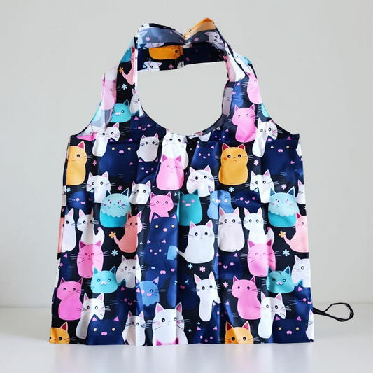 Bolsa de la Compra Reutilizable Gatos de Colores