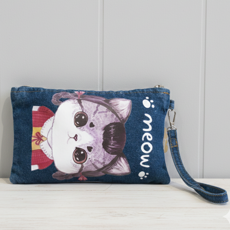 Bolso–Neceser Vaquero Gatita con trenzas