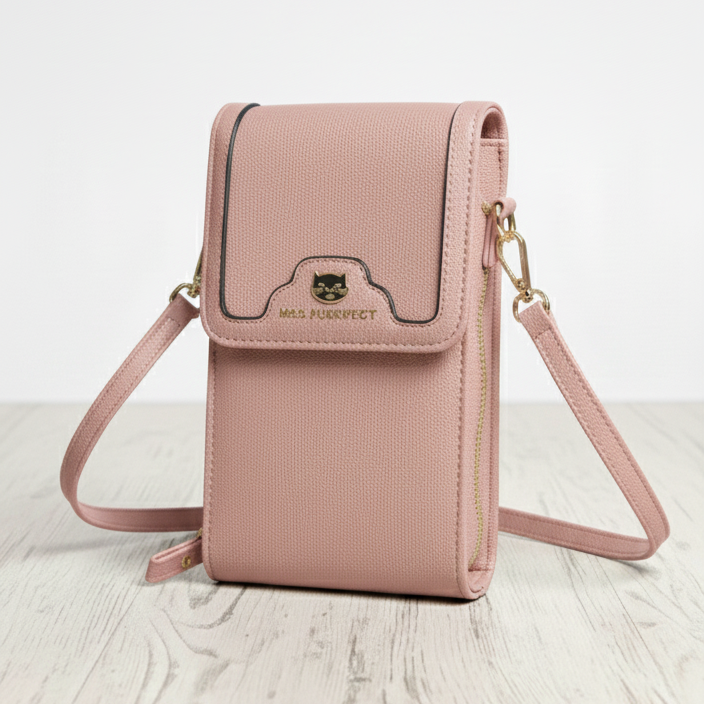 Bolso Mini Bandolera “Mrs. Purrfect” rosa