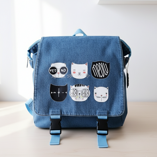 Mochila Vaquera caritas de gato