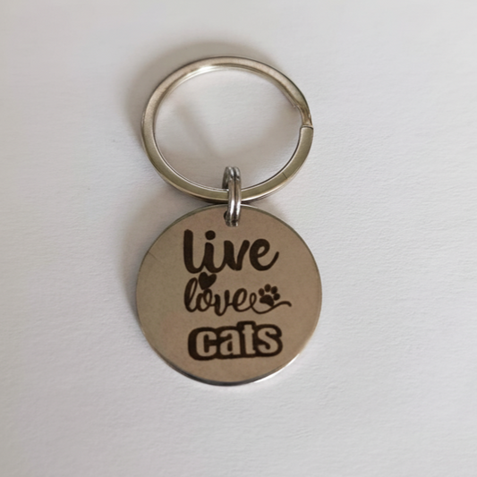 Llavero Metálico "LIVE LOVE CATS"