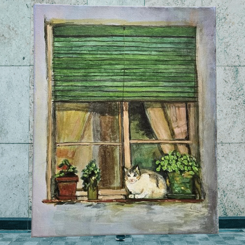 Lienzo de acuarela donado por artista cántabro