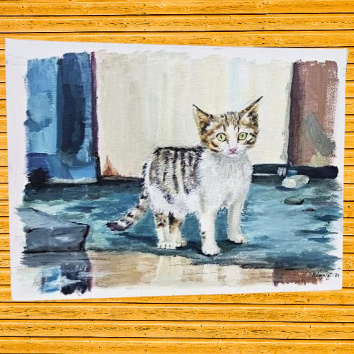 Lienzo de acrílico donado por artista cántabro