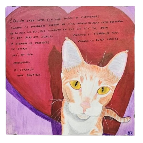 Cuadro realizado en pintura acrílica donado por artista cántabro