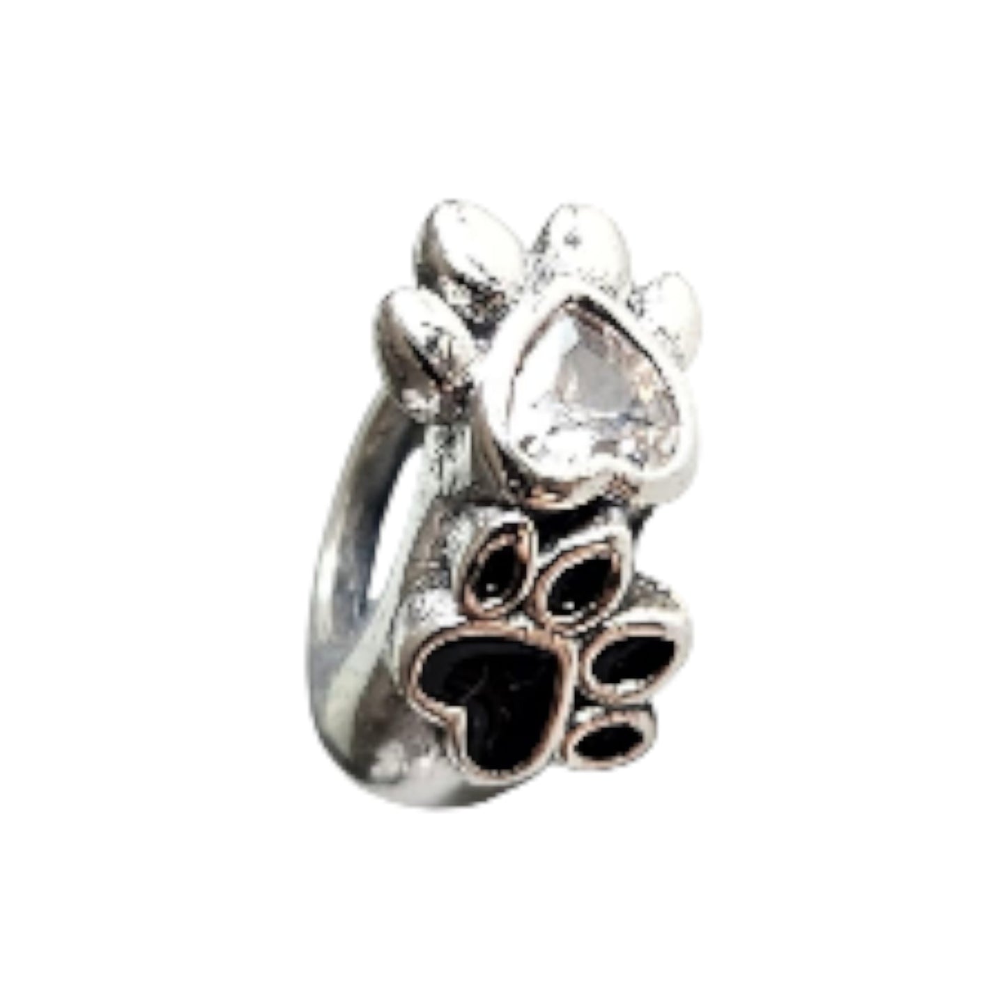 Charm de plata de ley- Huellas brillantes