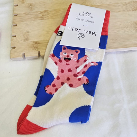 Calcetines Marc Jojo – Gato rosa de lunares