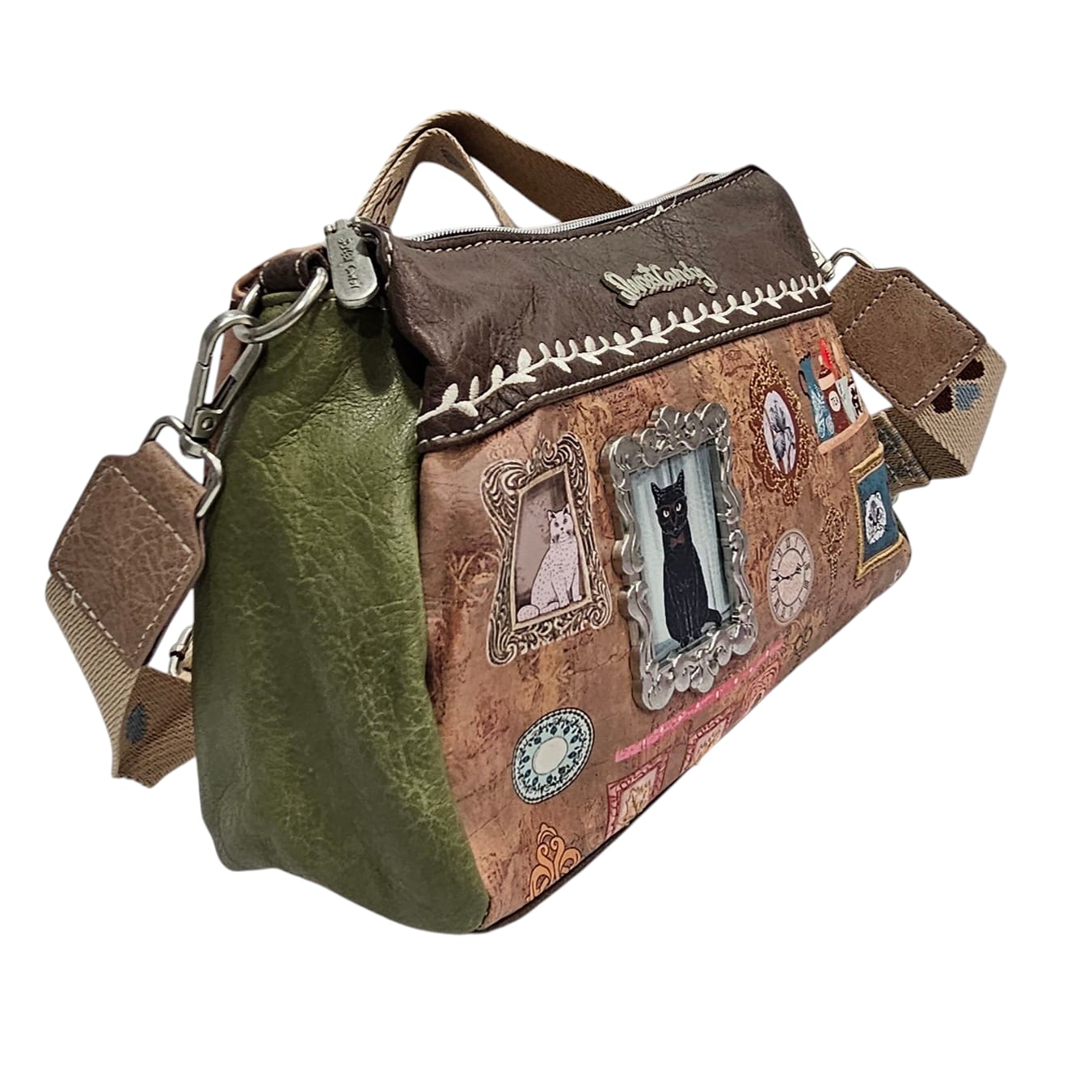 Bolso Sweet Candy Edición con ilustraciones exclusivas, color caqui (05#)