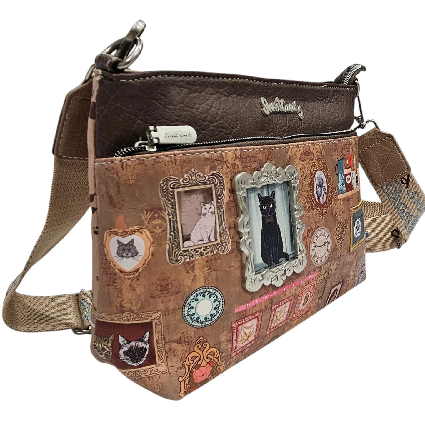 Bolso Sweet Candy Edición con ilustraciones exclusivas, color caqui (03#)