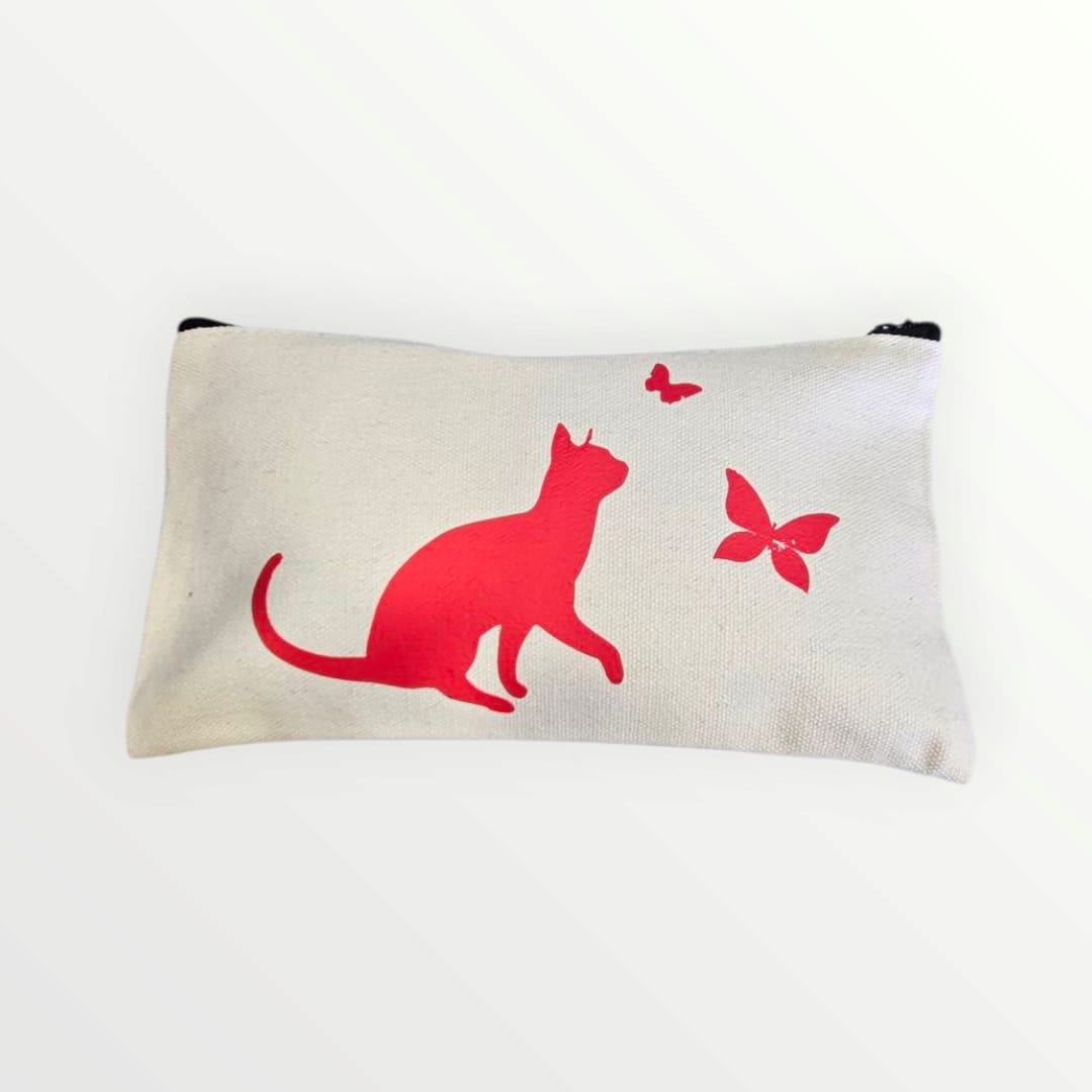 Estuche neceser con dibujo de gatito (20 x 11 cms)