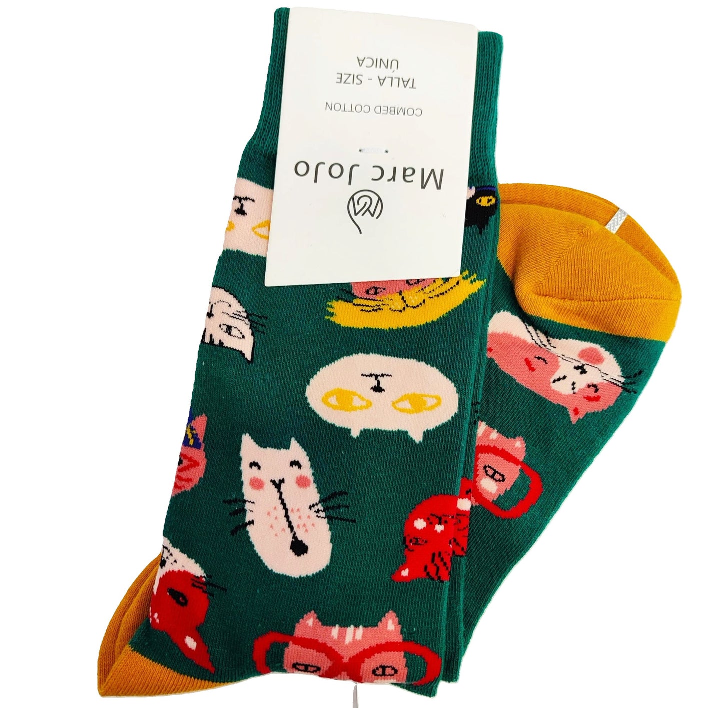 Calcetines con estampación dibujo de gatos