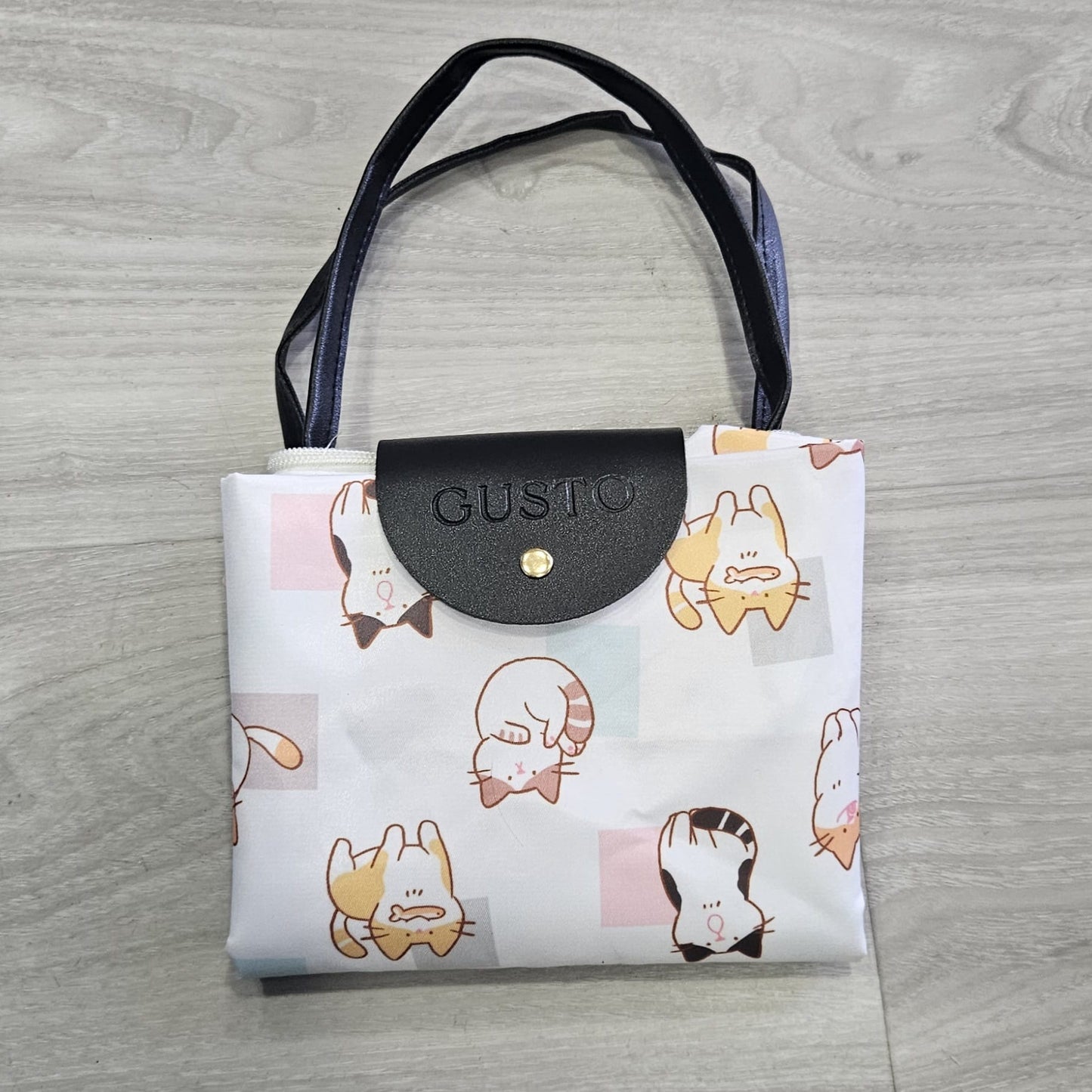 Bolsa Tote Blanco con Gatos – Plegable