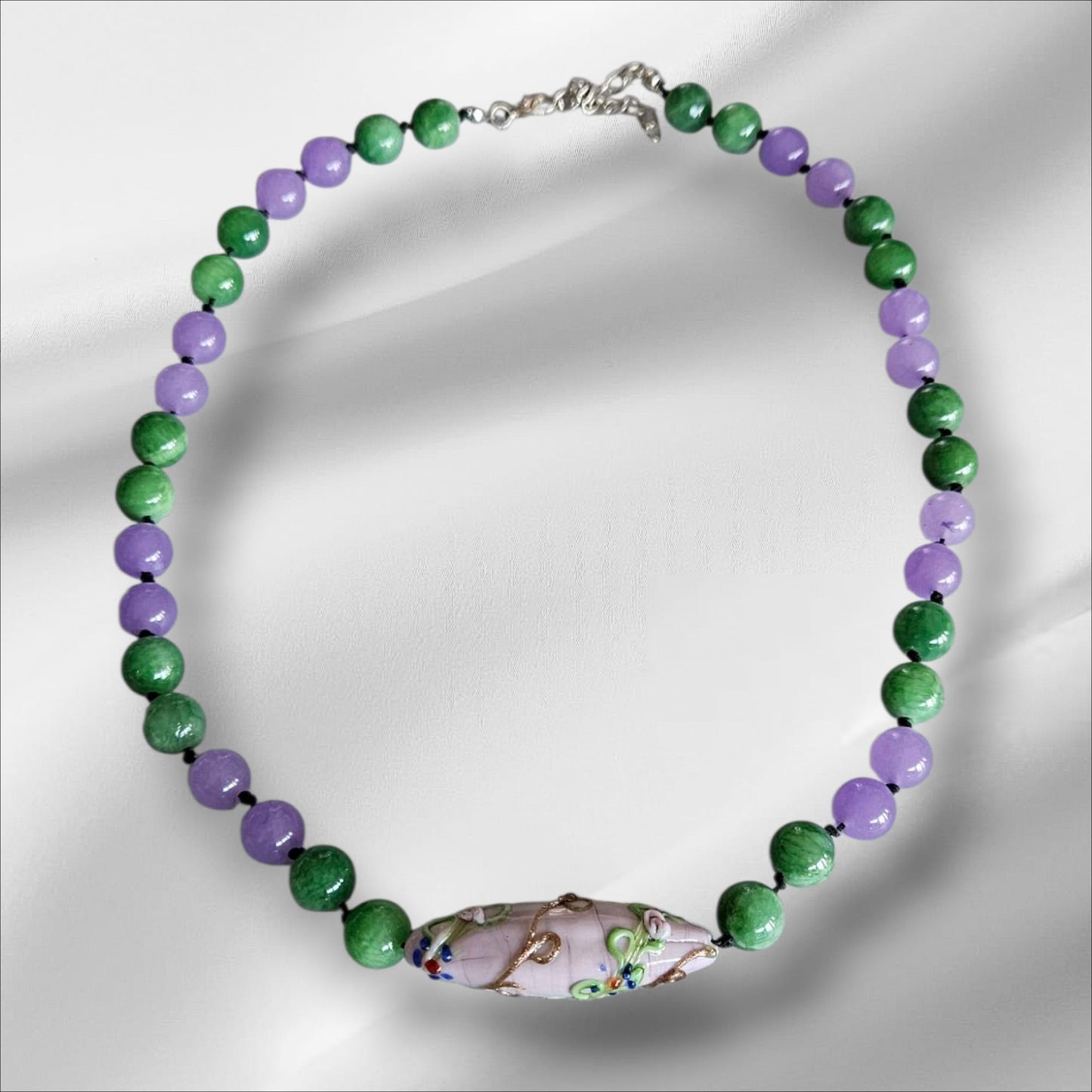 Collar Esencia Primavera – Verde & Lila