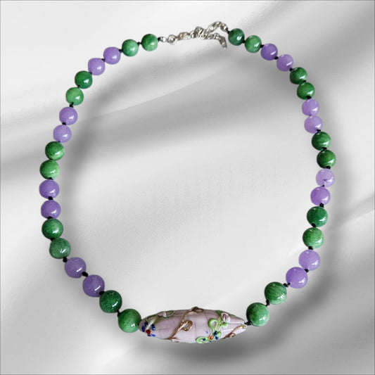Collar Esencia Primavera – Verde & Lila