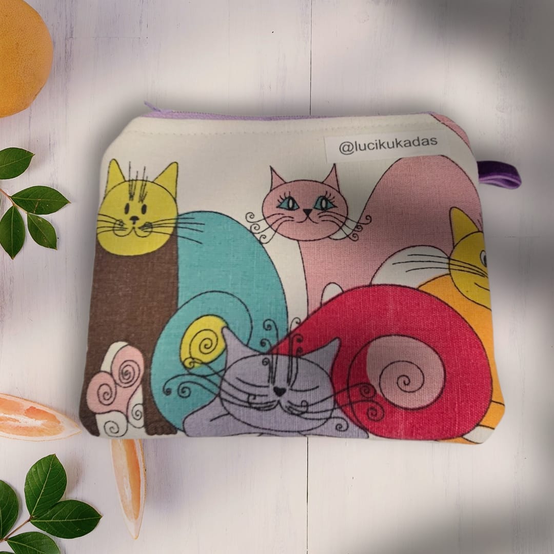 Monedero de tela Gatitos Abstractos (@lucikukadas)