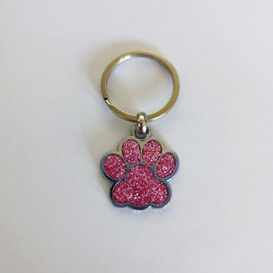 Llavero Huella con Brillo - Rosa Vibrante