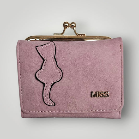 Monedero-billetero silueta de gato en color rosa