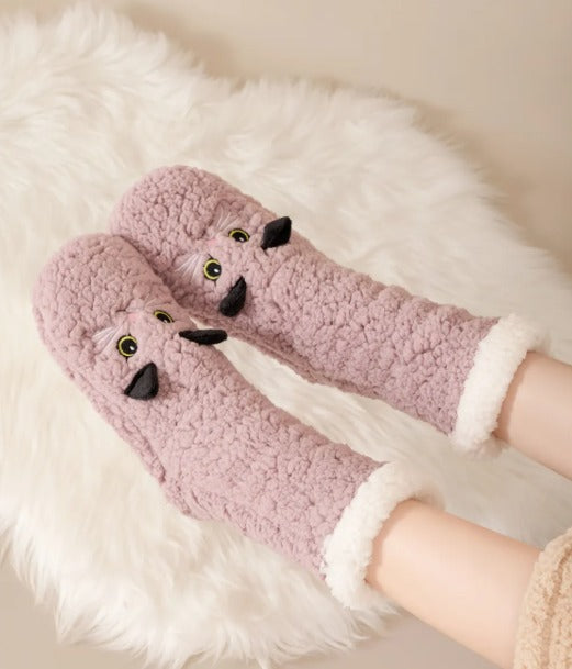 Calcetines antideslizantes térmicos pantufla Gato Peluche