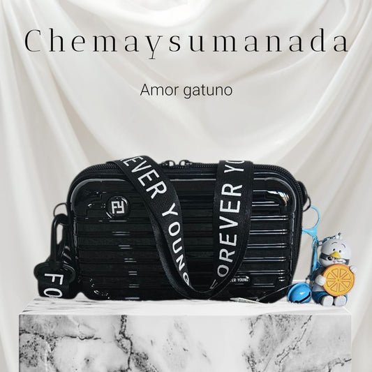 Bolso rígido estilo maleta “Amor Gatuno” – Chema y su Manada