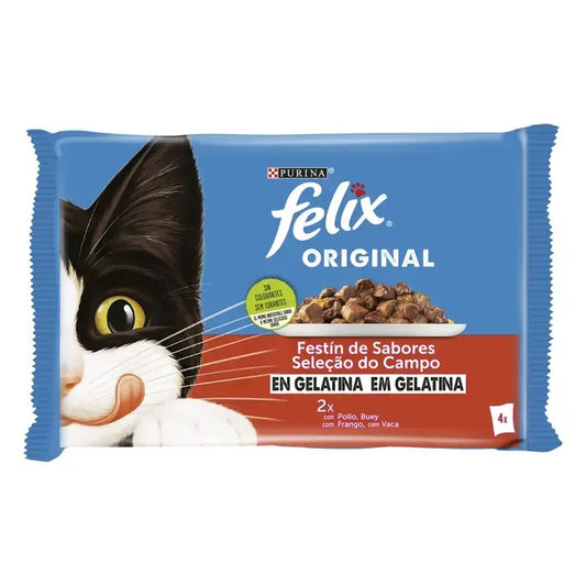PURINA Felix Original Selección de Carnes Sobres en Gelatina 85g