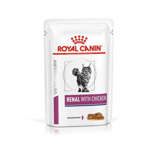 Royal Canin Veterinary Renal Cat 85 gr (Sobre pollo finas láminas en salsa)