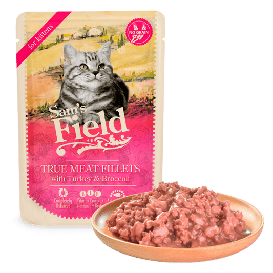 Sam's Field Kitten Sobre Filetes de Pavo y Brocoli 85gr