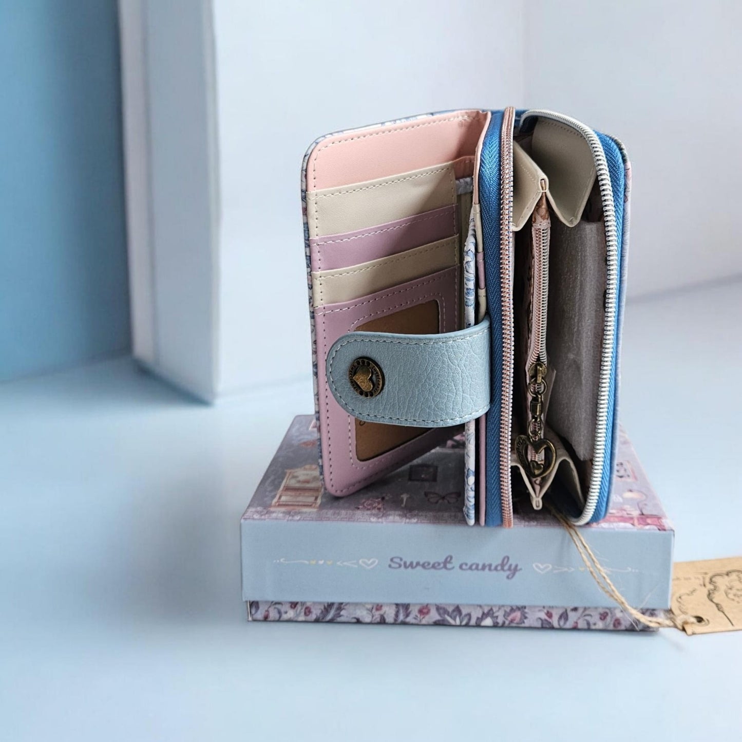 Cartera billetera monedero y tarjetero Sweet Candy - Nueva Colección– Ref. (Color azul)