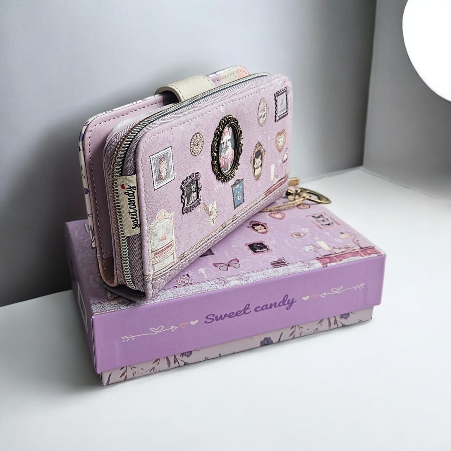 Cartera billetera monedero y tarjetero Sweet Candy - Nueva Colección– Ref. (Color malva)