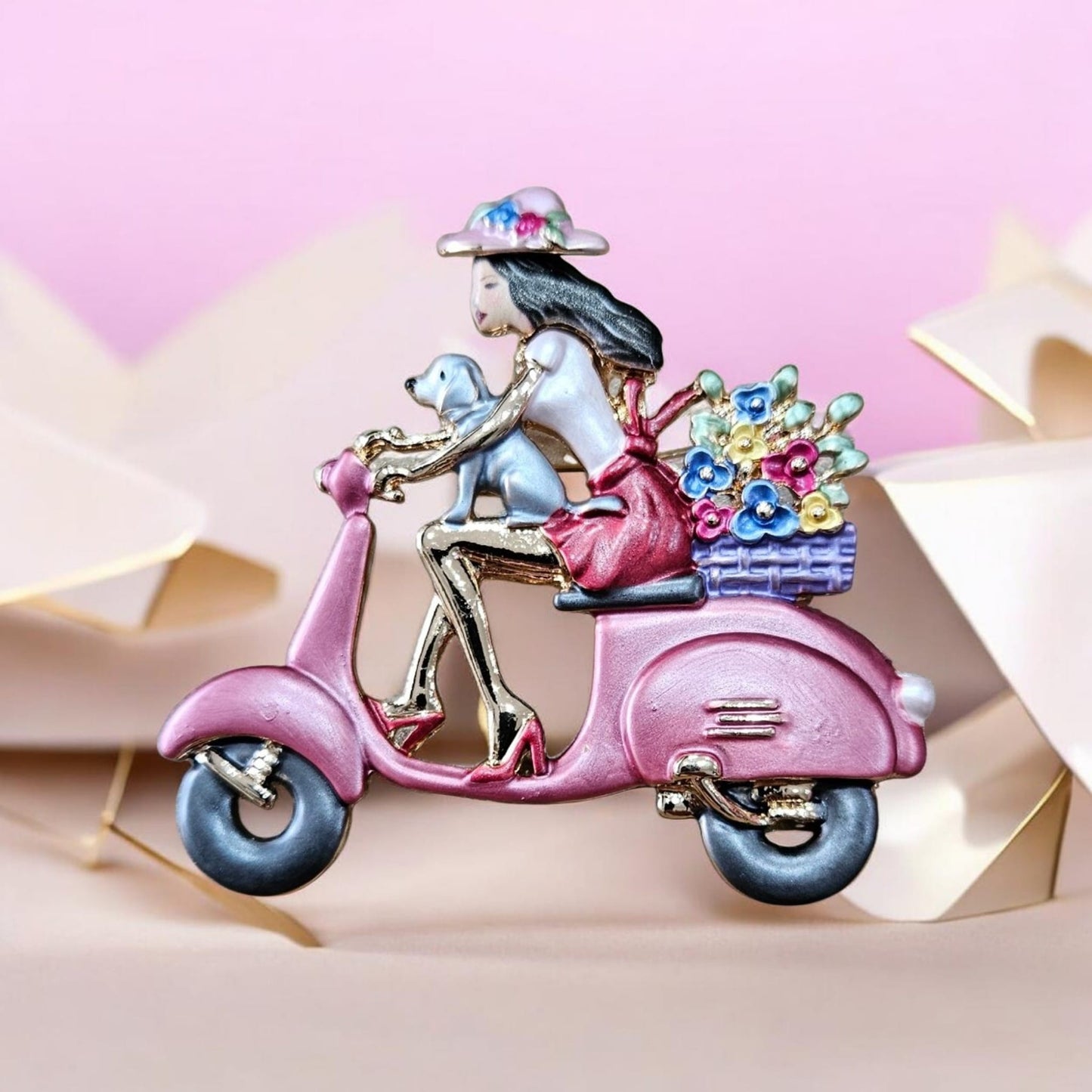 Broche Vespa Floral Vintage