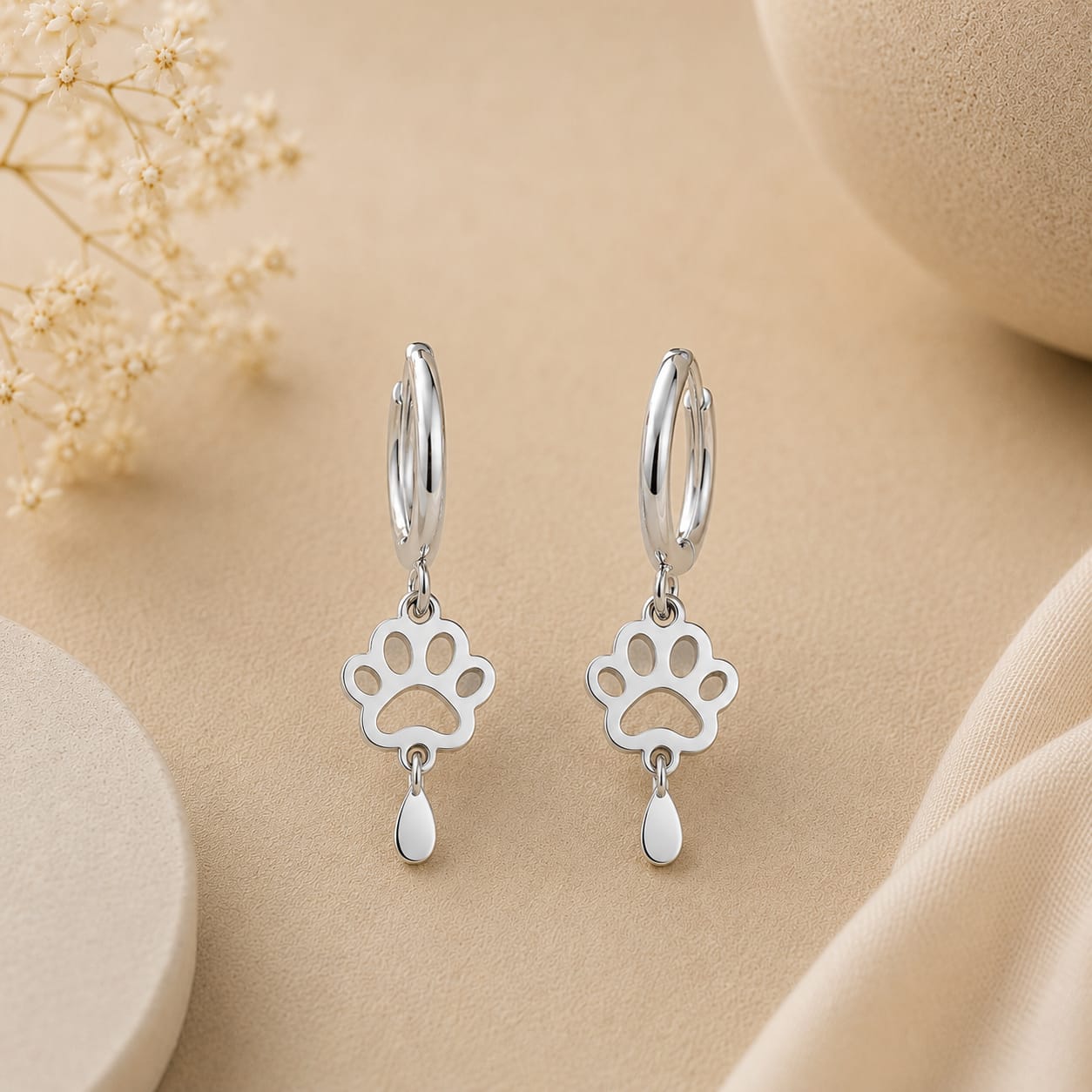 Pendientes Acero Inoxidabel Aro Huella