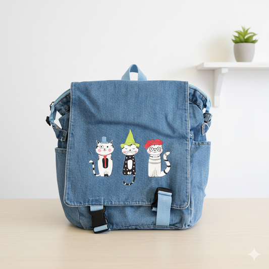 Mochila Vaquera gatos con estilo