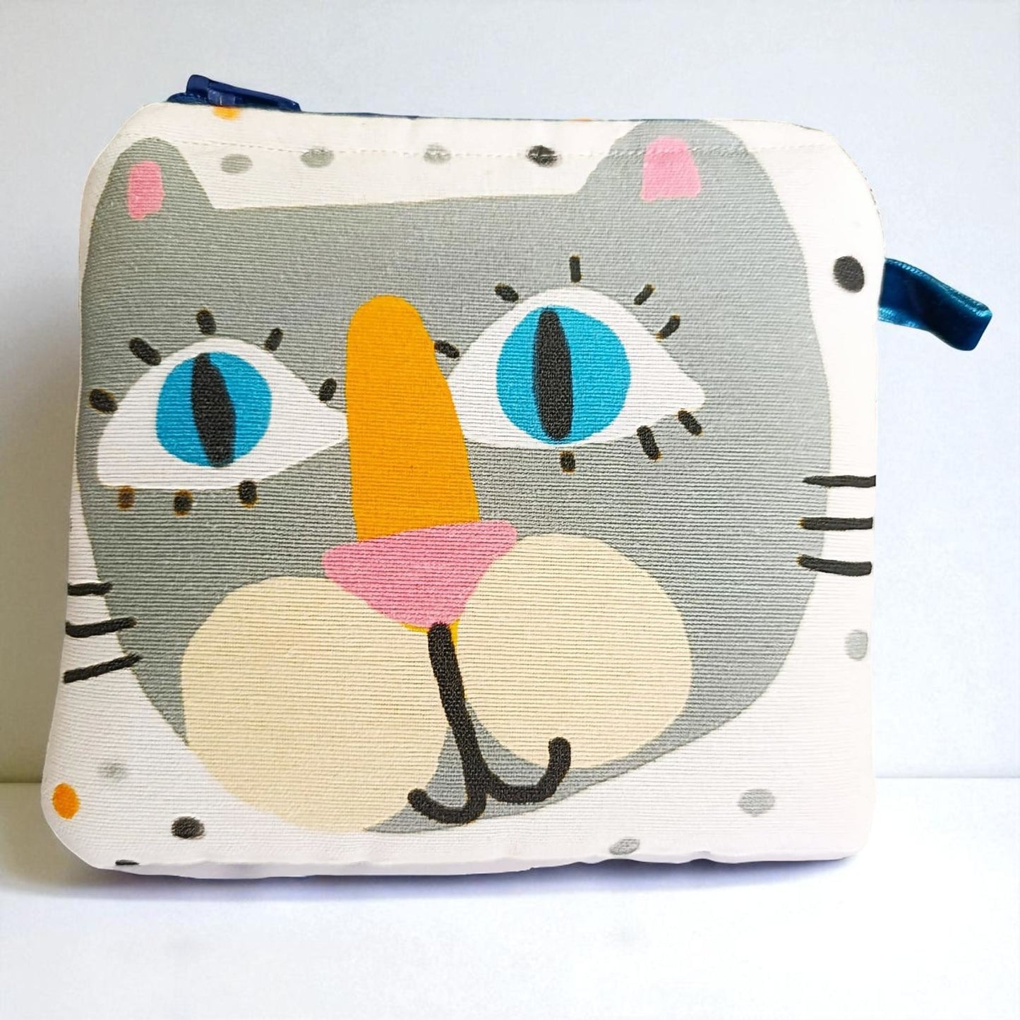 Monedero de tela Gato con Topos (@lucikukadas)