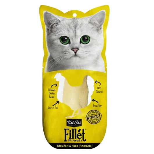 KIT CAT FILLETFRESH - POLLO Y FIBRA (HAIRBALL) 30G