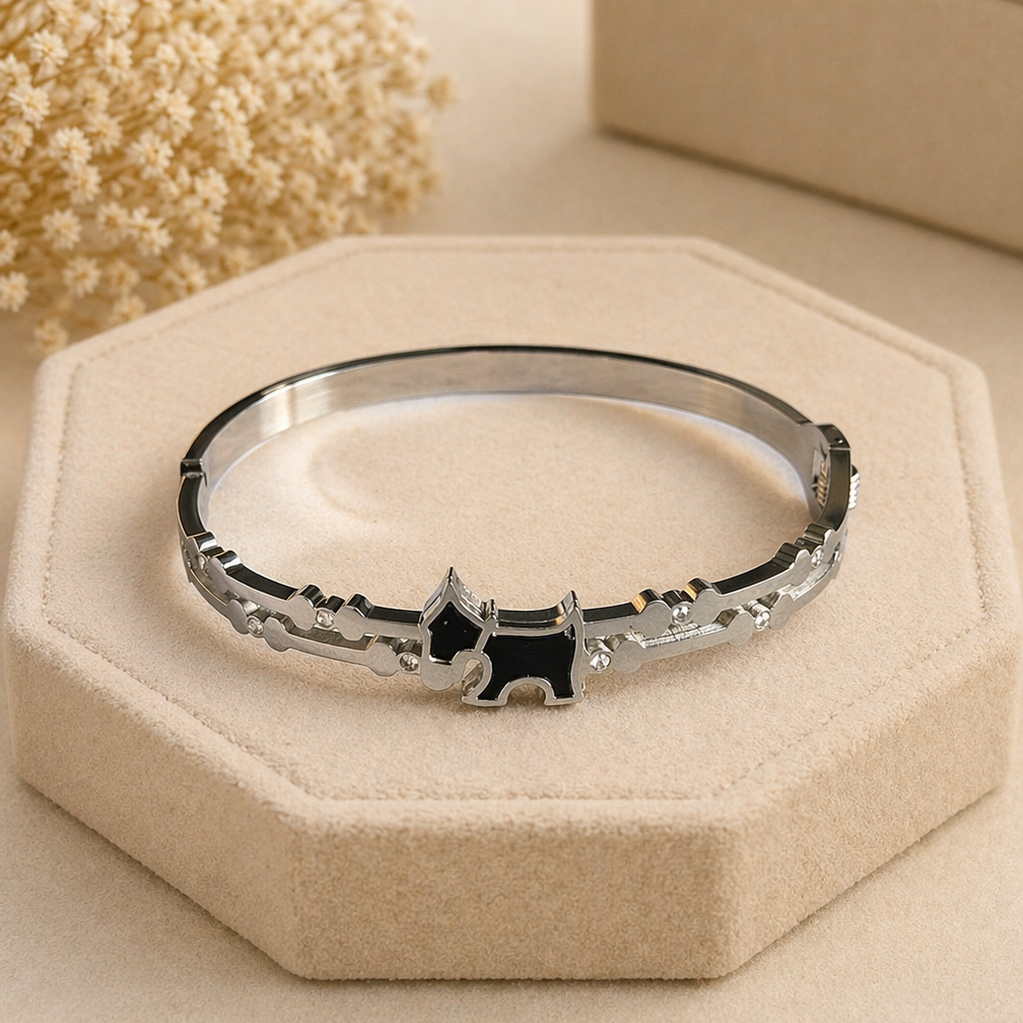 Pulsera Perrito de Acero Inoxidable – Estilo Minimalista con Brillo 🐶✨
