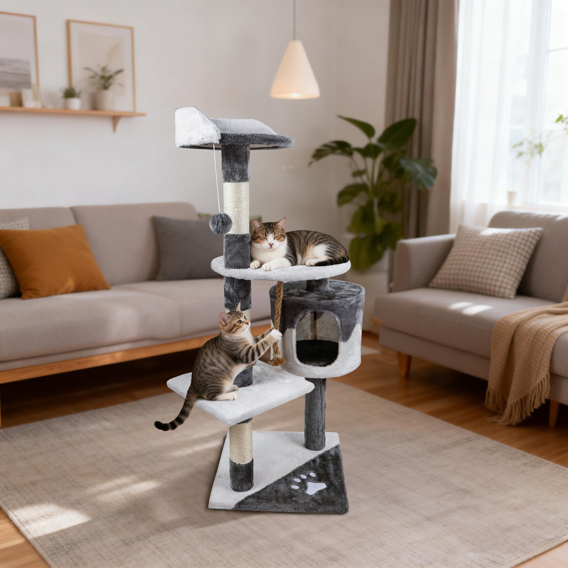 Árbol para gatos con forma de H